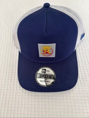 New Era Navy and White Mesh Trucker Cap with Real Salt Lake Logo Patch